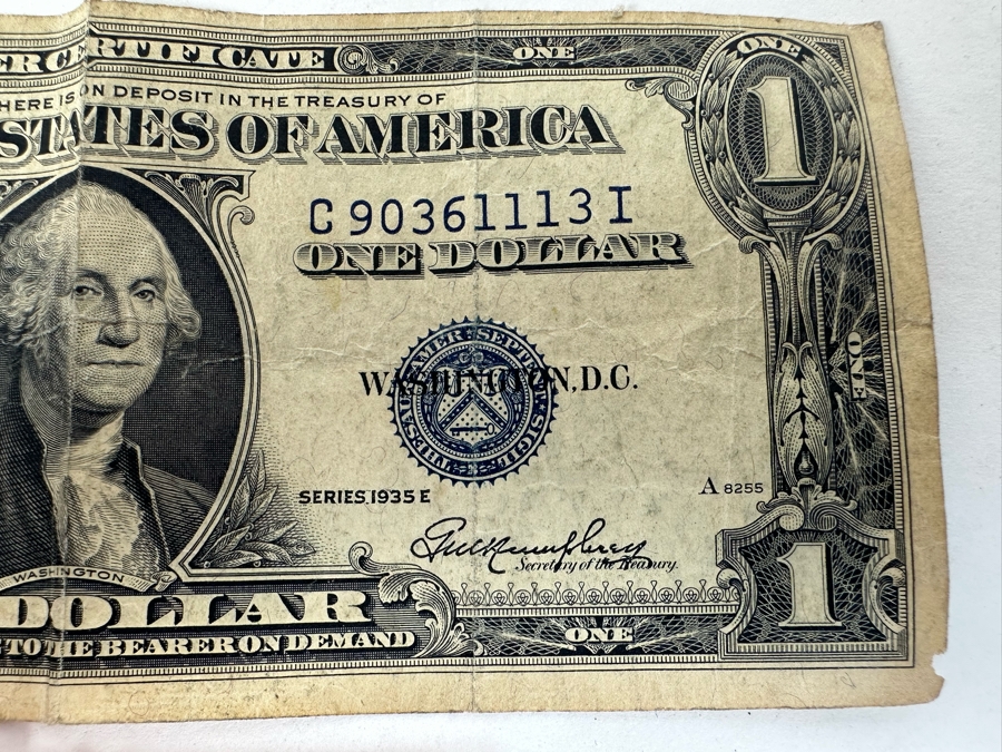 Vintage 1935 One Dollar Silver Certificate Along With A Set Of Miniature United States Coins [Photo 5]