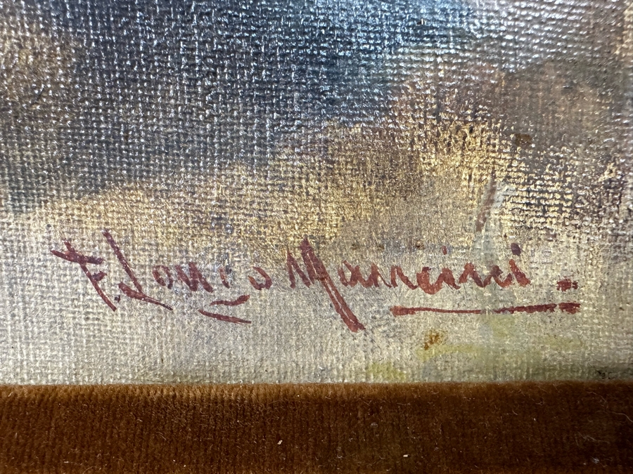 Francesco Longo Mancini (1880-1954, Italian) Original Antique Oil Painting On Canvas 14 X 18 Framed 22 X 27 [Photo 19]
