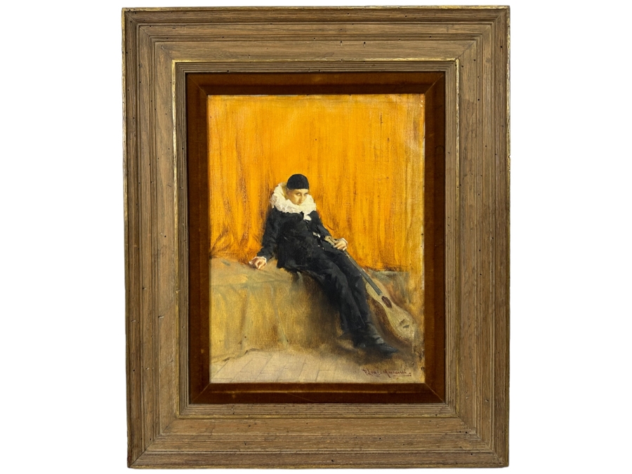 Francesco Longo Mancini (1880-1954, Italian) Original Antique Oil Painting On Canvas 14 X 18 Framed 22 X 27 [Photo 2]