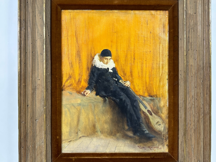 Francesco Longo Mancini (1880-1954, Italian) Original Antique Oil Painting On Canvas 14 X 18 Framed 22 X 27 [Photo 21]