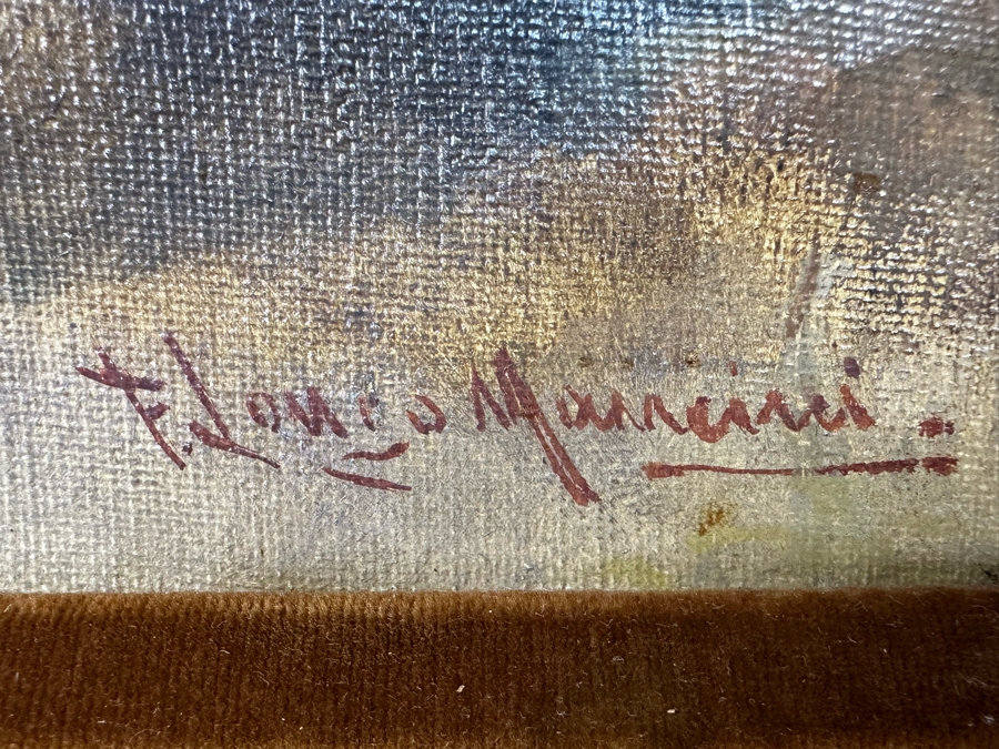 Francesco Longo Mancini (1880-1954, Italian) Original Antique Oil Painting On Canvas 14 X 18 Framed 22 X 27 [Photo 18]