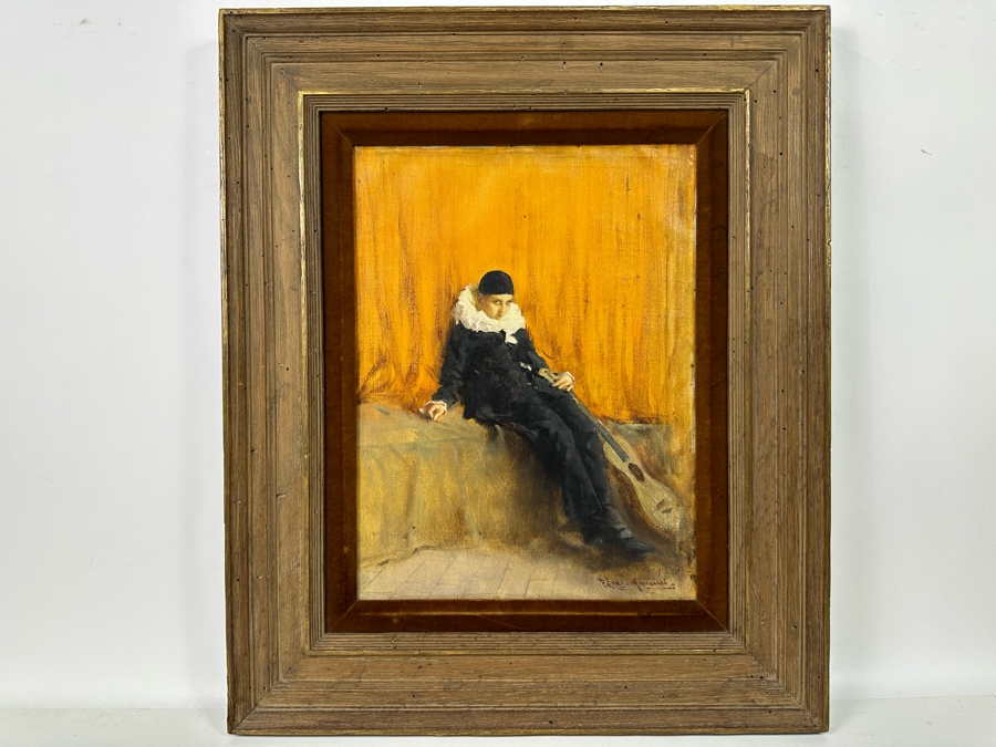 Francesco Longo Mancini (1880-1954, Italian) Original Antique Oil Painting On Canvas 14 X 18 Framed 22 X 27 [Photo 4]