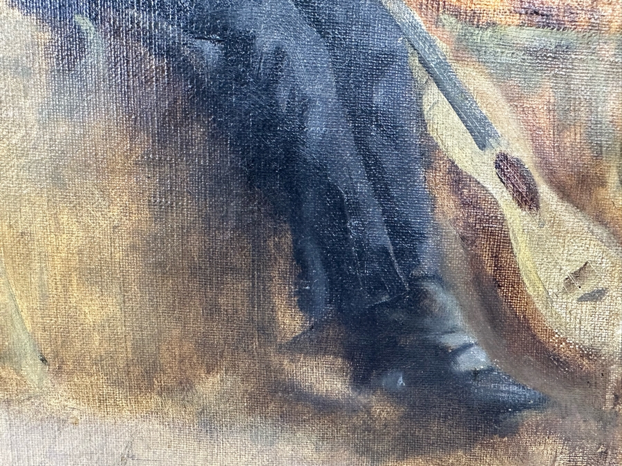 Francesco Longo Mancini (1880-1954, Italian) Original Antique Oil Painting On Canvas 14 X 18 Framed 22 X 27 [Photo 14]