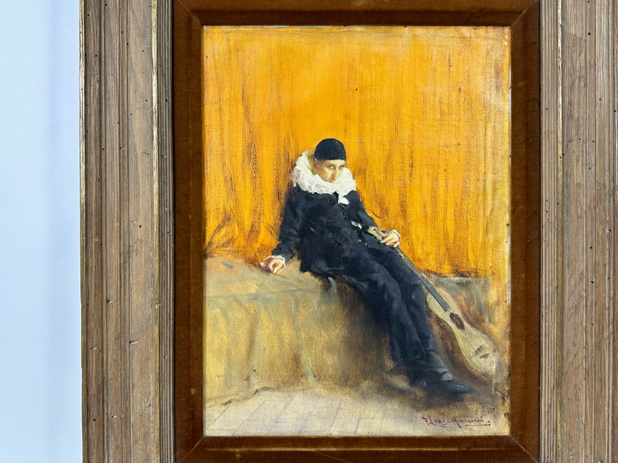 Francesco Longo Mancini (1880-1954, Italian) Original Antique Oil Painting On Canvas 14 X 18 Framed 22 X 27 [Photo 20]