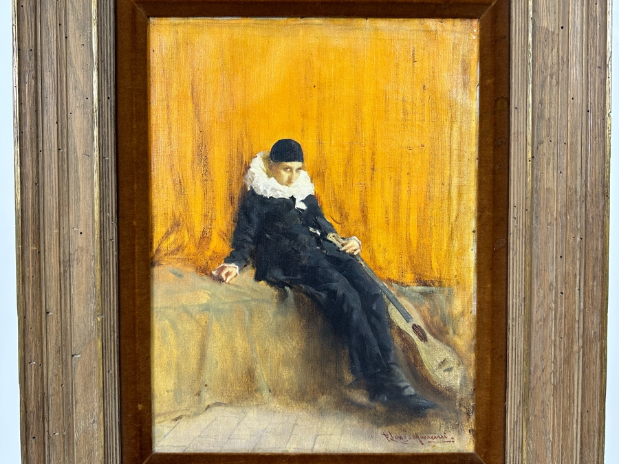 Francesco Longo Mancini (1880-1954, Italian) Original Antique Oil Painting On Canvas 14 X 18 Framed 22 X 27 [Photo 5]