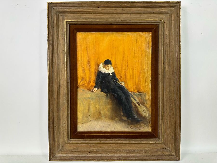 Francesco Longo Mancini (1880-1954, Italian) Original Antique Oil Painting On Canvas 14 X 18 Framed 22 X 27 [Photo 3]