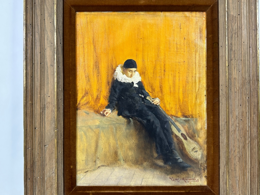 Francesco Longo Mancini (1880-1954, Italian) Original Antique Oil Painting On Canvas 14 X 18 Framed 22 X 27 [Photo 22]