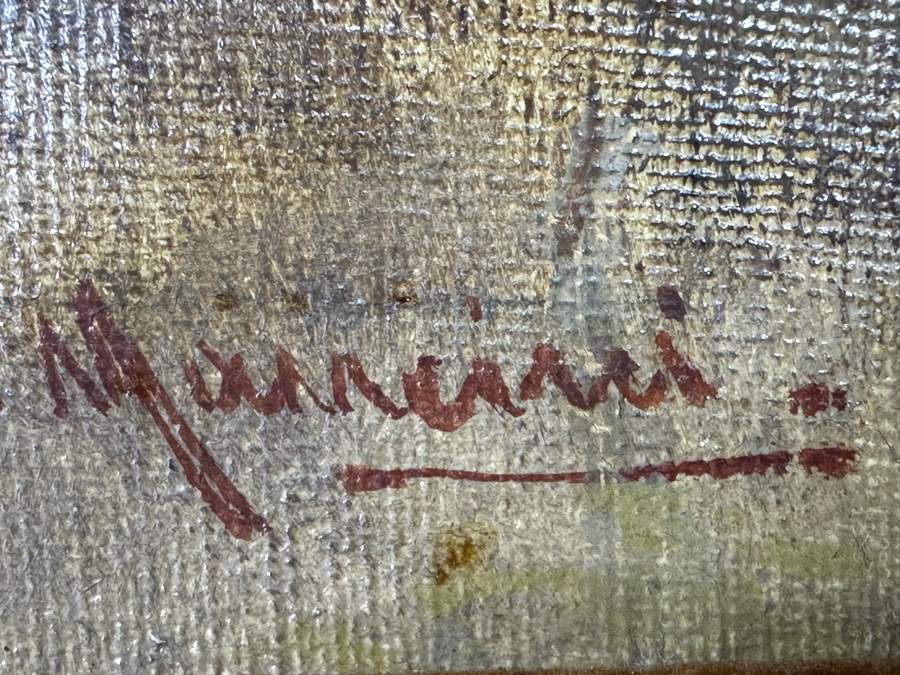 Francesco Longo Mancini (1880-1954, Italian) Original Antique Oil Painting On Canvas 14 X 18 Framed 22 X 27 [Photo 26]