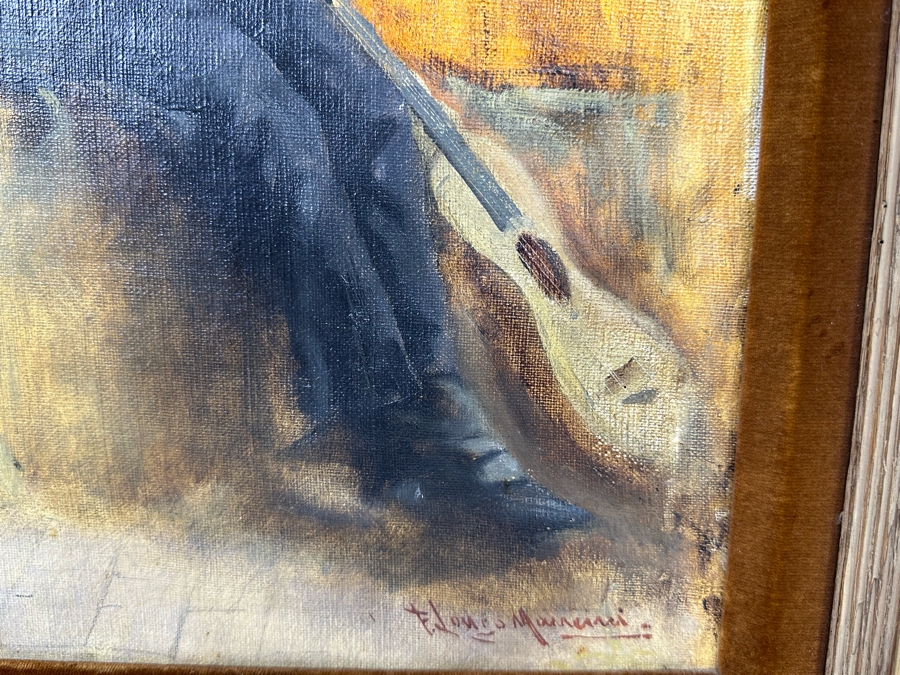 Francesco Longo Mancini (1880-1954, Italian) Original Antique Oil Painting On Canvas 14 X 18 Framed 22 X 27 [Photo 15]