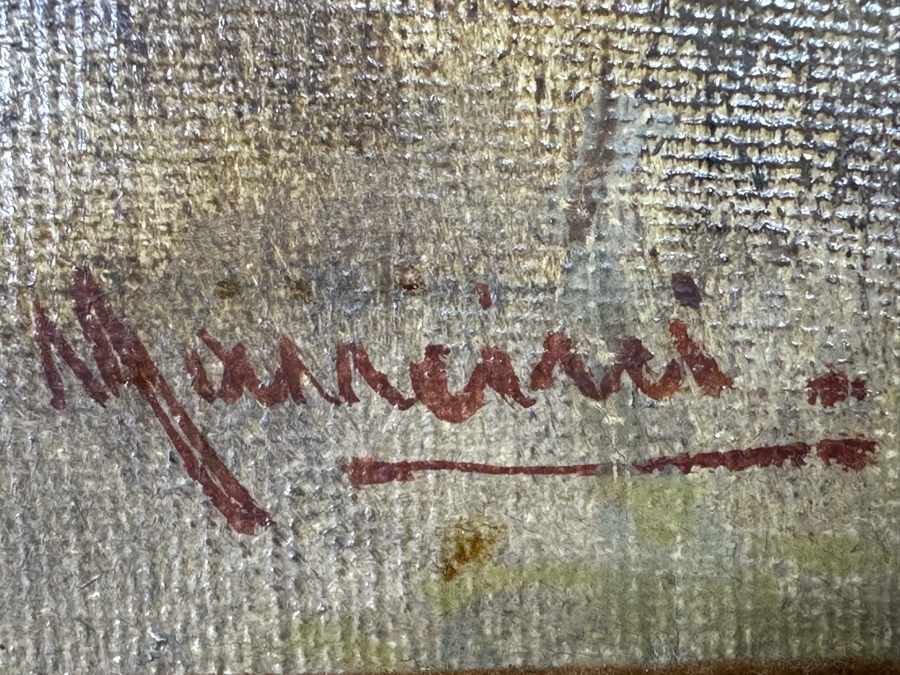 Francesco Longo Mancini (1880-1954, Italian) Original Antique Oil Painting On Canvas 14 X 18 Framed 22 X 27 [Photo 25]