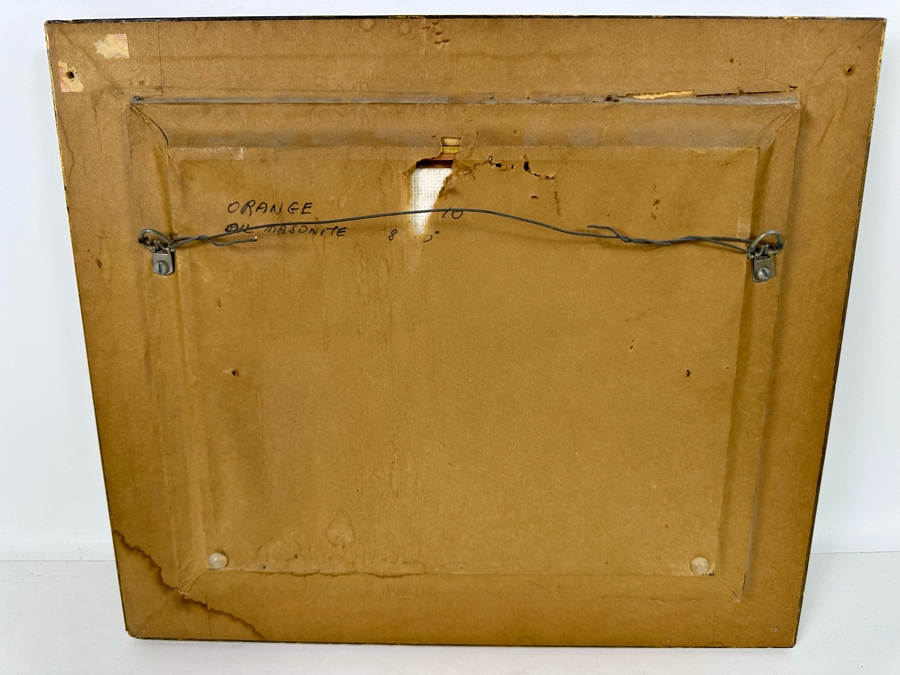 Stunning Original Peeled Orange Still Life Painting Signed WK 1966 10 X 8 Framed 15.5 X 13 [Photo 22]