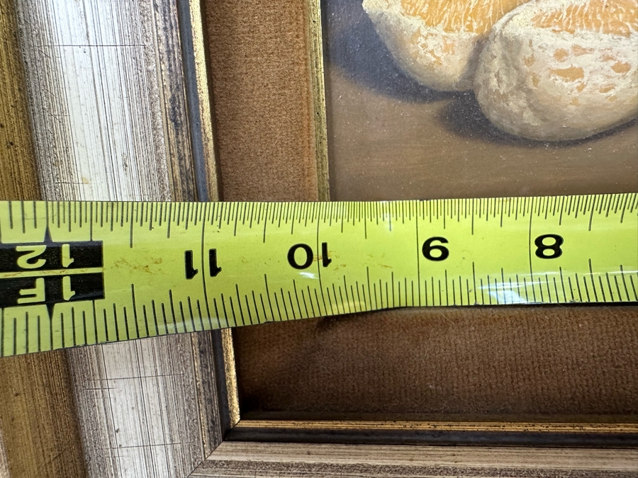 Stunning Original Peeled Orange Still Life Painting Signed WK 1966 10 X 8 Framed 15.5 X 13 [Photo 18]