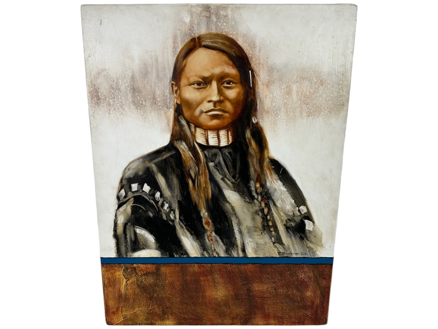 Robert Buckner 2004 Original Native American Indian Painting Of Red Sleeve - Northern Cheyenne 1879 24 X 32 [Photo 1]