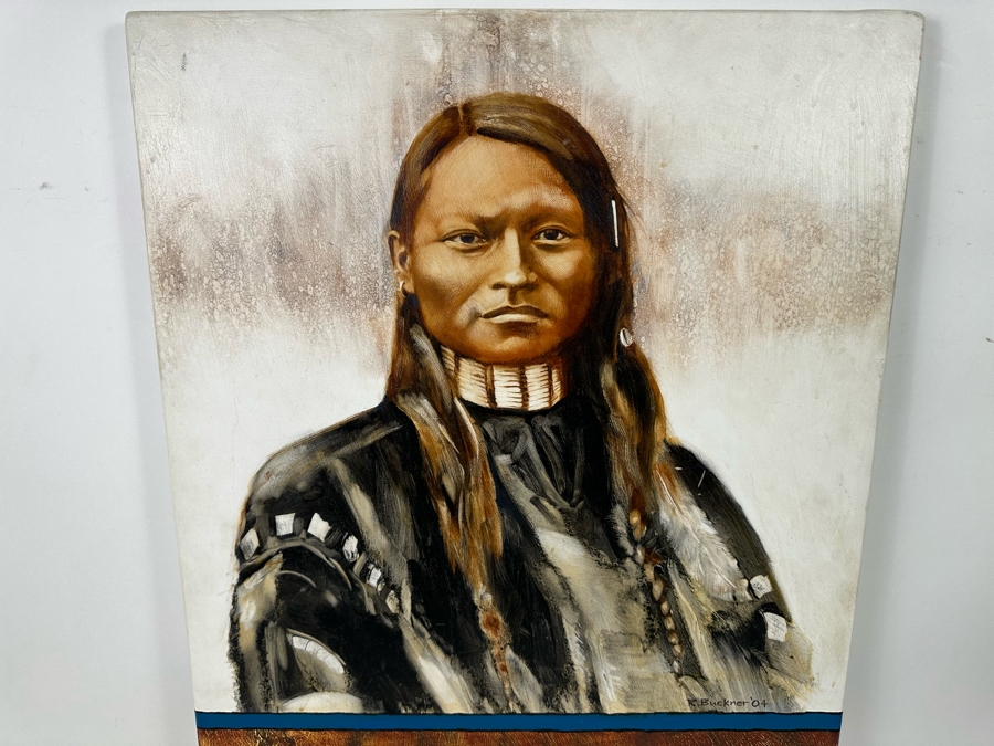 Robert Buckner 2004 Original Native American Indian Painting Of Red Sleeve - Northern Cheyenne 1879 24 X 32 [Photo 5]