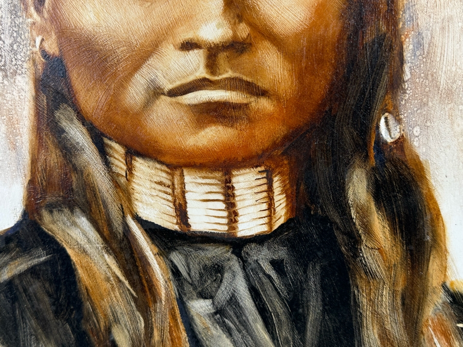 Robert Buckner 2004 Original Native American Indian Painting Of Red Sleeve - Northern Cheyenne 1879 24 X 32 [Photo 9]