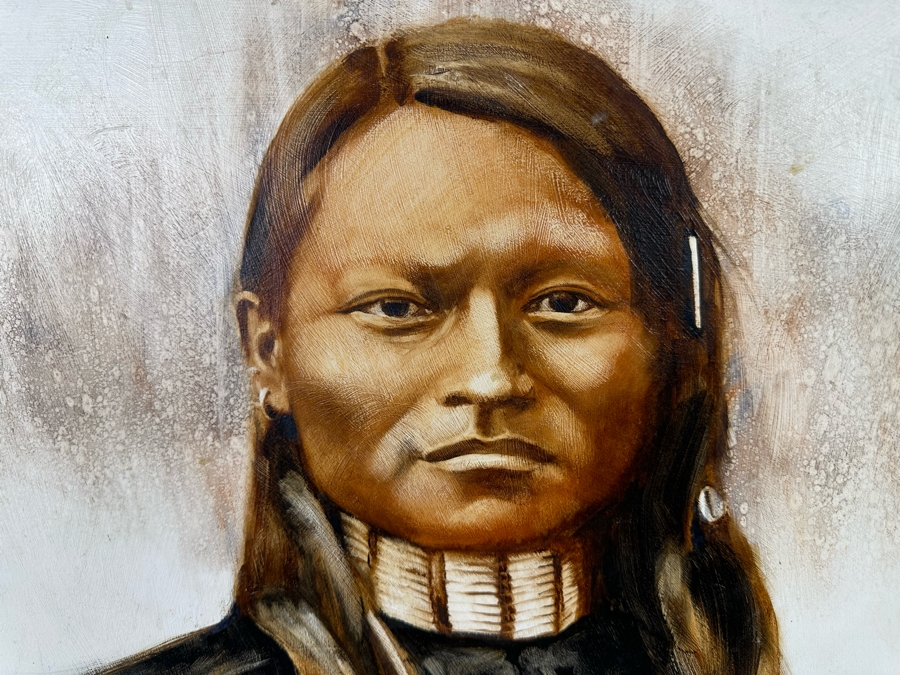Robert Buckner 2004 Original Native American Indian Painting Of Red Sleeve - Northern Cheyenne 1879 24 X 32 [Photo 6]