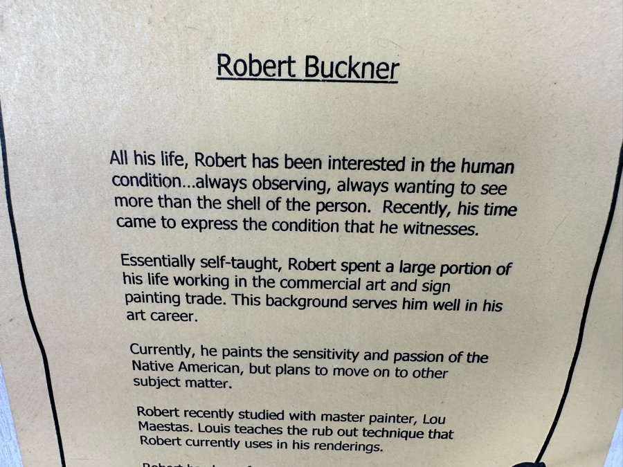 Robert Buckner 2004 Original Native American Indian Painting Of Red Sleeve - Northern Cheyenne 1879 24 X 32 [Photo 17]