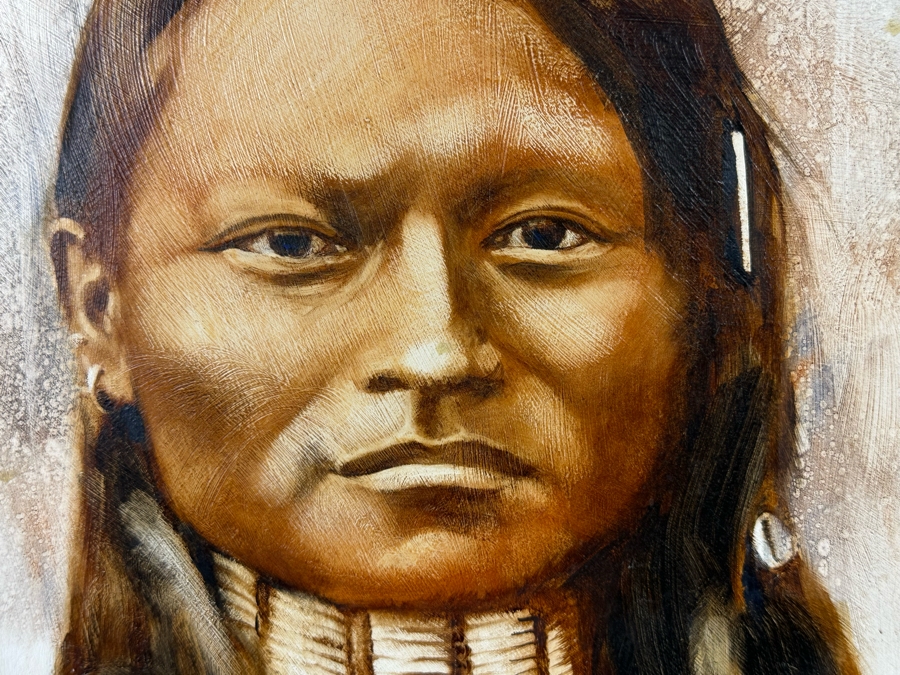 Robert Buckner 2004 Original Native American Indian Painting Of Red Sleeve - Northern Cheyenne 1879 24 X 32 [Photo 7]