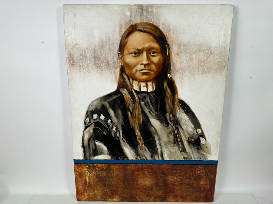 Robert Buckner 2004 Original Native American Indian Painting Of Red Sleeve - Northern Cheyenne 1879 24 X 32 [Photo 3]