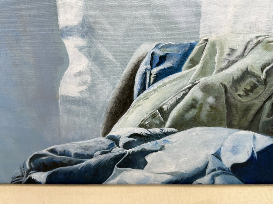 Alcina Nolley (St. Lucia) Original Oil Painting On Canvas 1986 'Morning Has Broken, Like The First Dawning. Blackbird Is Singing, Like The First Bird' 37.25 X 37.25 Framed 45.5 X 45.5 [Photo 8]