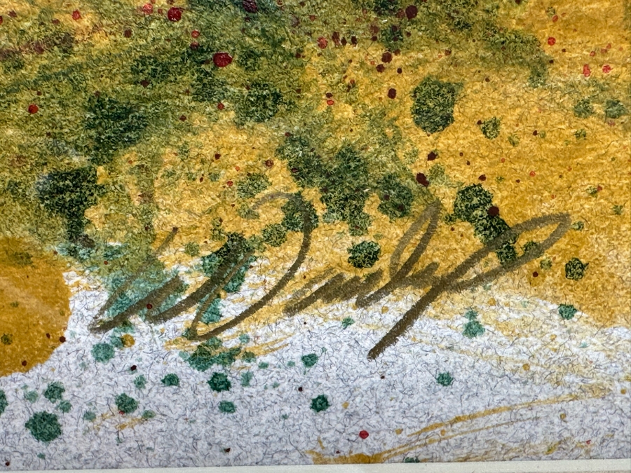 Signed Original Watercolor Painting On Paper 18 X 15 Framed [Photo 6]