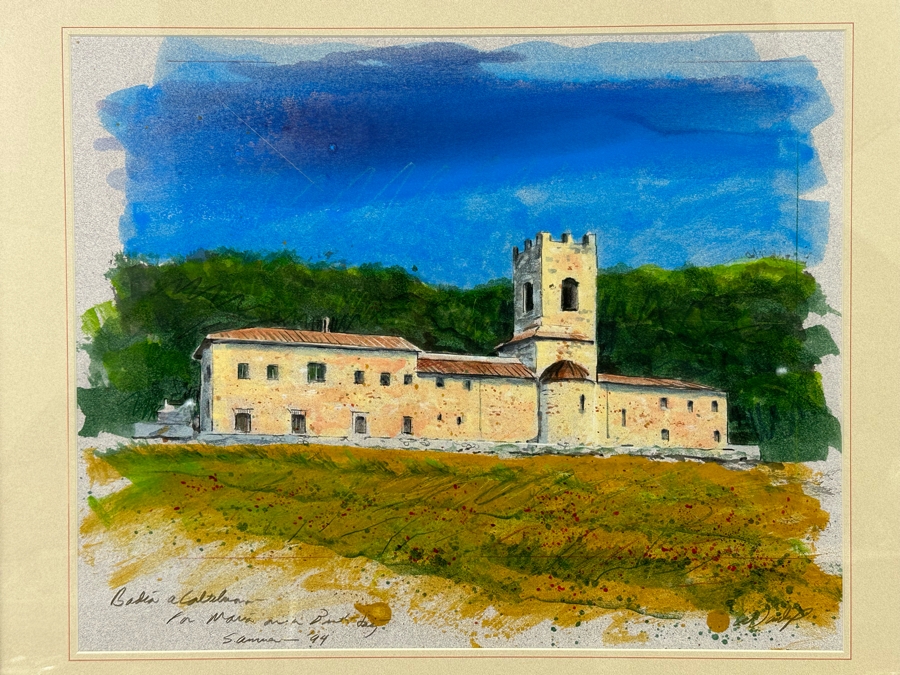 Signed Original Watercolor Painting On Paper 18 X 15 Framed [Photo 3]