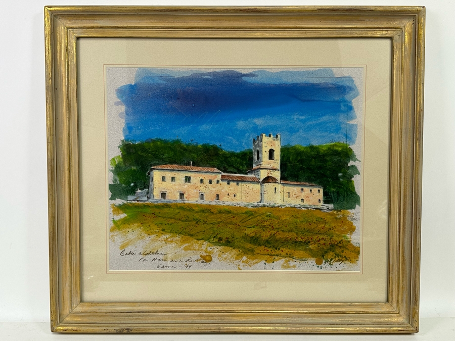 Signed Original Watercolor Painting On Paper 18 X 15 Framed [Photo 2]