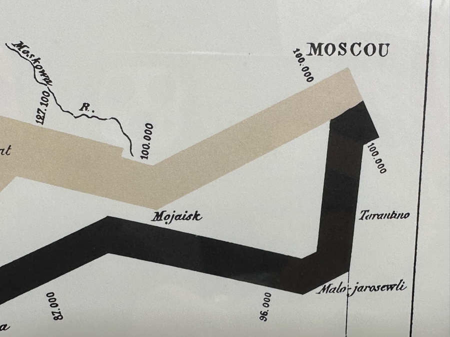 Framed Map Print Napoleon's March To Moscow The War Of 1812 Framed 26 X 20 [Photo 13]