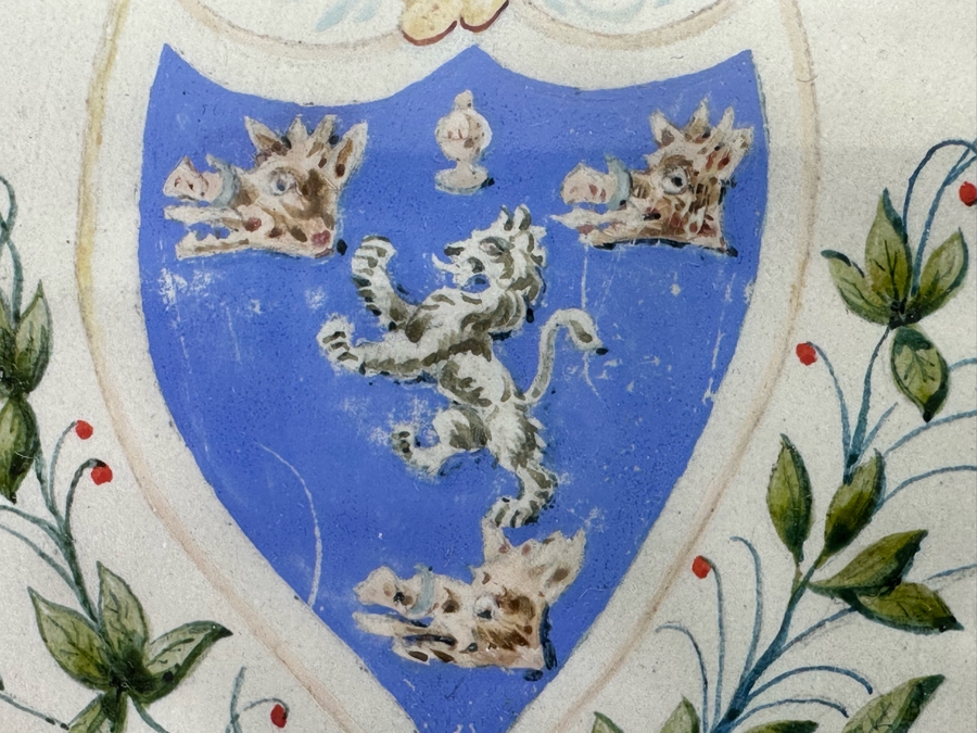 Hand Painted Coat Of Arms Framed 11 X 14 [Photo 9]