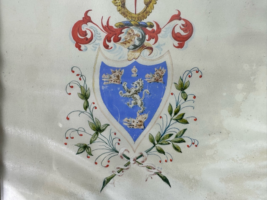 Hand Painted Coat Of Arms Framed 11 X 14 [Photo 7]