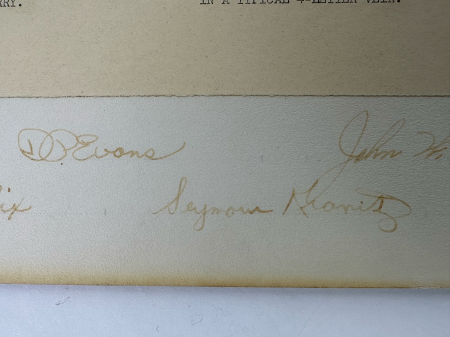 Handmade Farewell Certificate Awarded To The Deputy Assistant Secretary Of Defense Harry H. Schwartz From The Office Of The Secretary Of Defense 20 X 16 - See Signatures At Bottom [Photo 10]