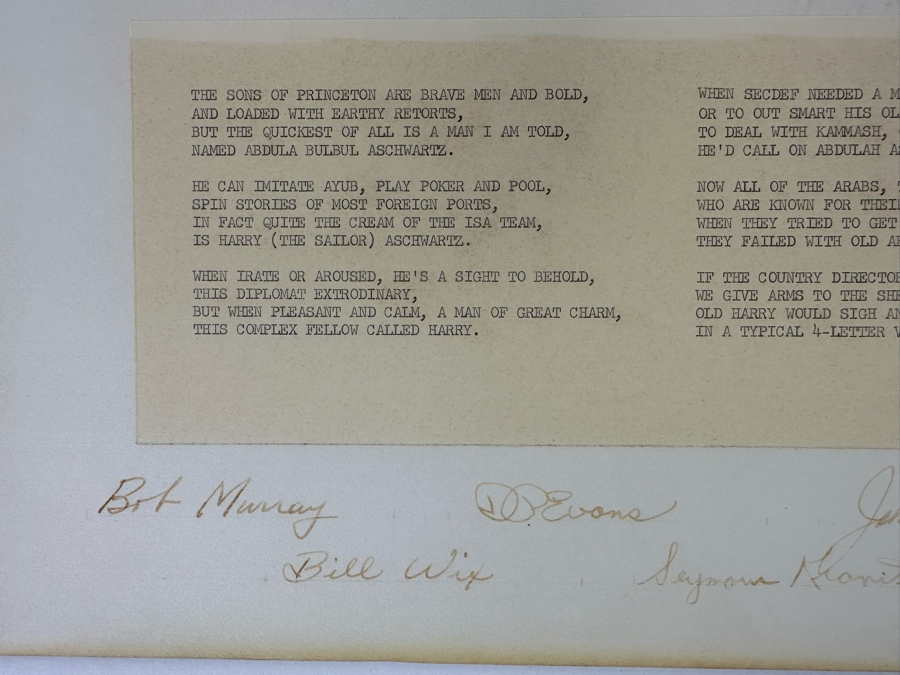 Handmade Farewell Certificate Awarded To The Deputy Assistant Secretary Of Defense Harry H. Schwartz From The Office Of The Secretary Of Defense 20 X 16 - See Signatures At Bottom [Photo 6]