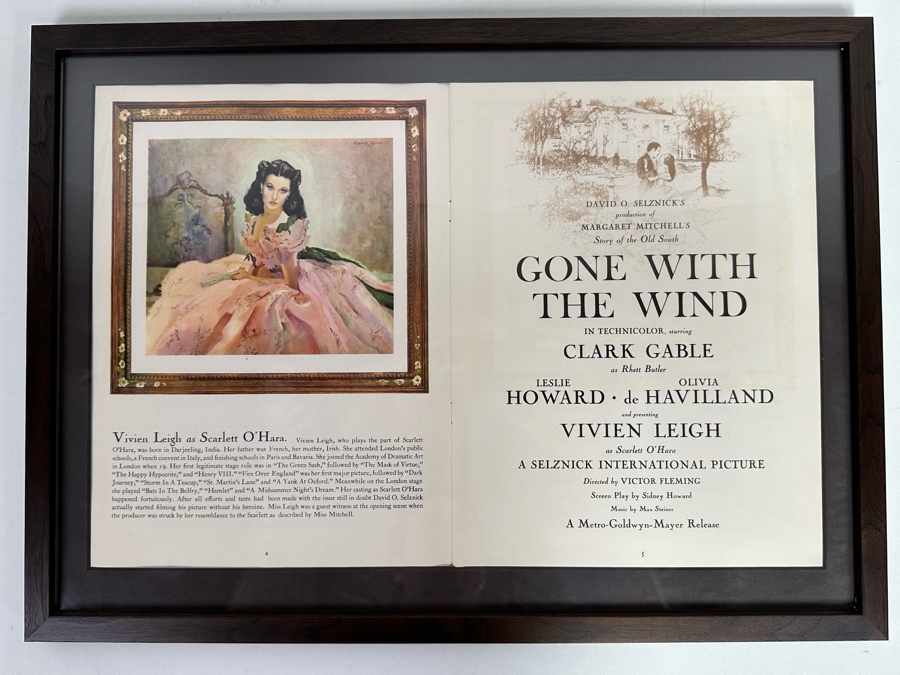 Framed Gone With The Wind MGM Movie Program 20.5 X 15 [Photo 2]