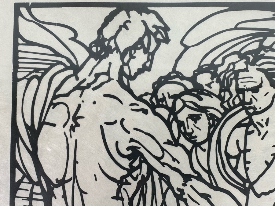 Emile Bernard (1868-1941, France) Woodcut 'Odyssee' From Edition Of 175 From Ferdinand Roten Galleries Of Baltimore, MD 9.5 X 12 Framed 11.5 X 14 [Photo 10]