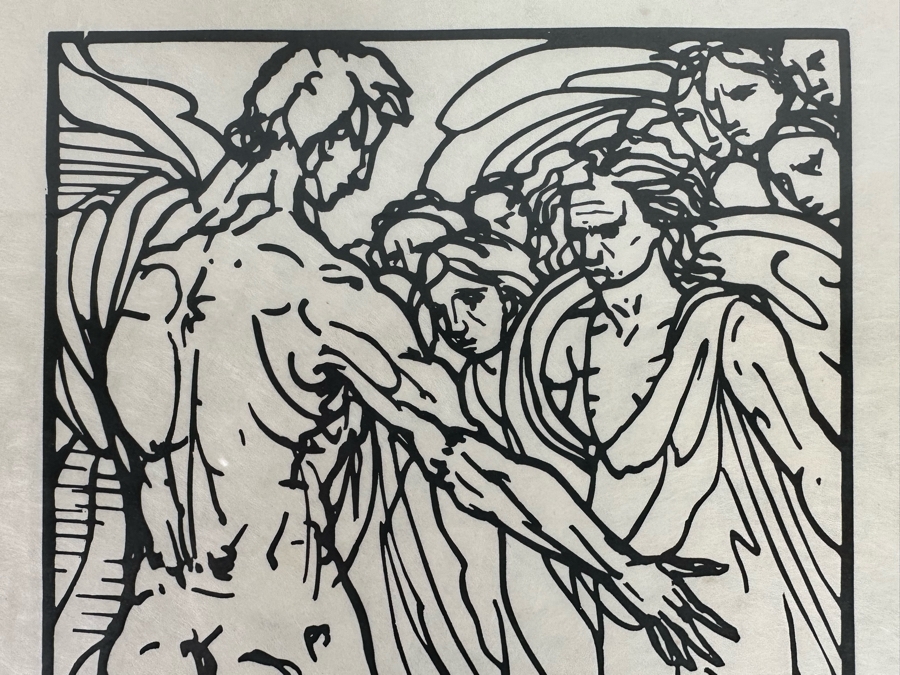 Emile Bernard (1868-1941, France) Woodcut 'Odyssee' From Edition Of 175 From Ferdinand Roten Galleries Of Baltimore, MD 9.5 X 12 Framed 11.5 X 14 [Photo 8]