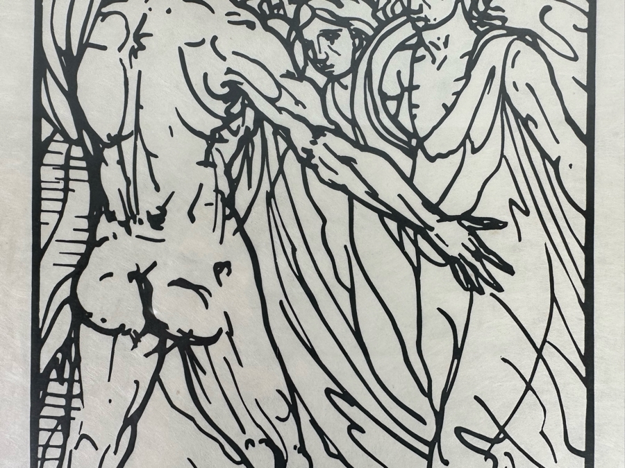 Emile Bernard (1868-1941, France) Woodcut 'Odyssee' From Edition Of 175 From Ferdinand Roten Galleries Of Baltimore, MD 9.5 X 12 Framed 11.5 X 14 [Photo 11]