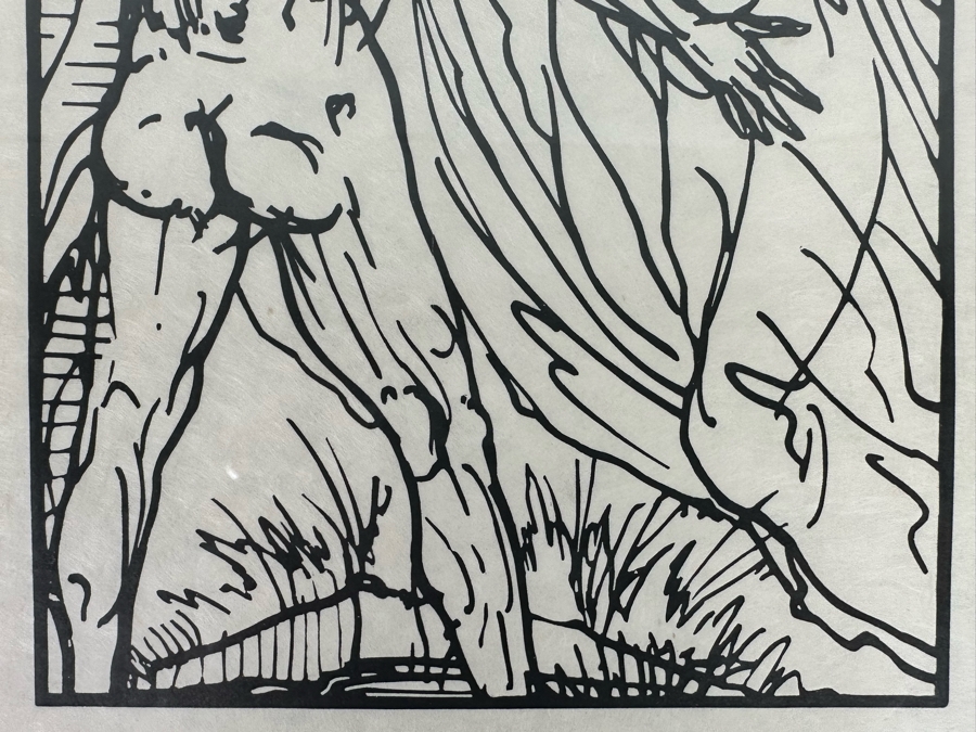 Emile Bernard (1868-1941, France) Woodcut 'Odyssee' From Edition Of 175 From Ferdinand Roten Galleries Of Baltimore, MD 9.5 X 12 Framed 11.5 X 14 [Photo 12]