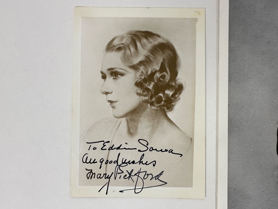 Hand Signed Mary Pickford Vintage Photograph 3.5 X 5 And 8 X 10 Mary Pickford Photograph [Photo 3]