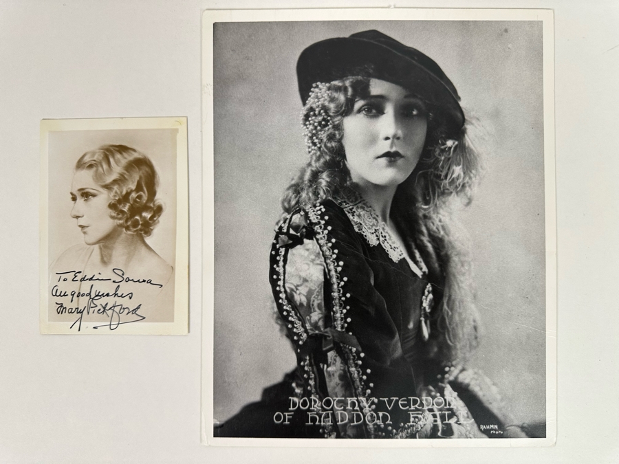 Hand Signed Mary Pickford Vintage Photograph 3.5 X 5 And 8 X 10 Mary Pickford Photograph [Photo 2]