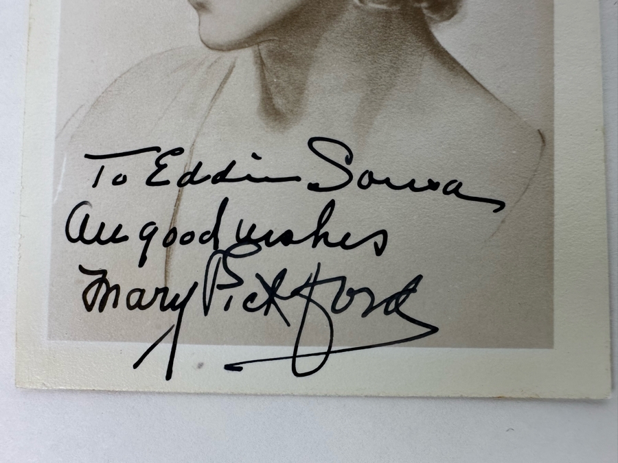 Hand Signed Mary Pickford Vintage Photograph 3.5 X 5 And 8 X 10 Mary Pickford Photograph [Photo 4]