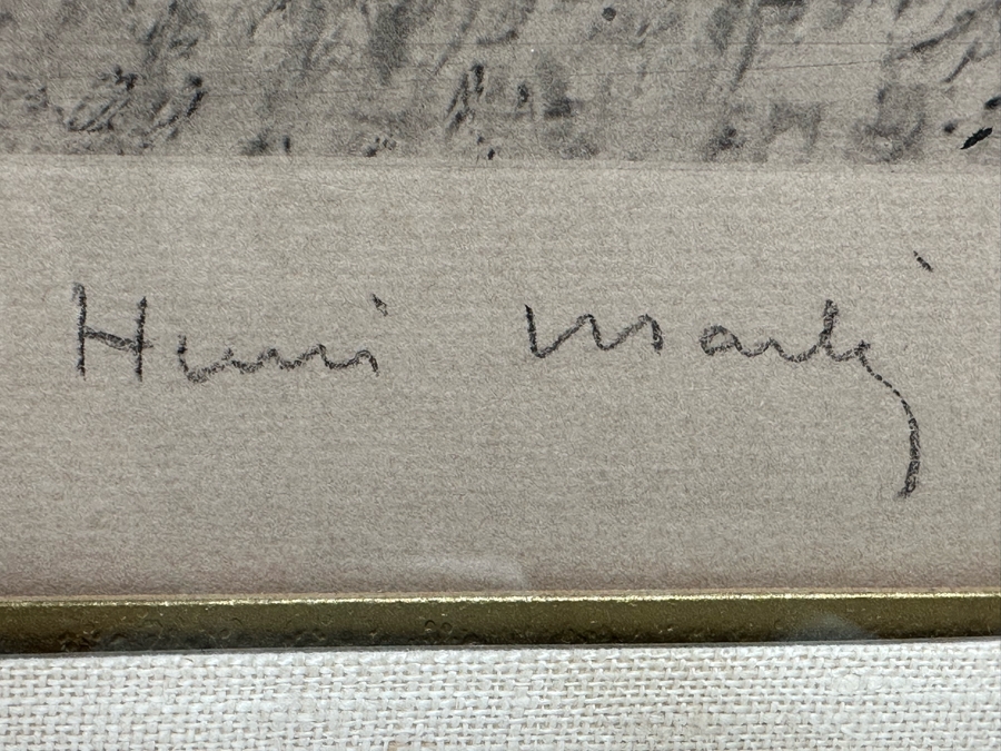 Henri-Jean Guillaume Martin (1860-1943, France) Neo-impressionist Landscape Heliograph Titled 'Landscape With Cypress' With Individual Roulette Work Pencil Signed By Henri Martin Limited To 200 Unnumbered Pieces From 1925 With Cert 19 X 17 Framed 28 X 26 [Photo 8]