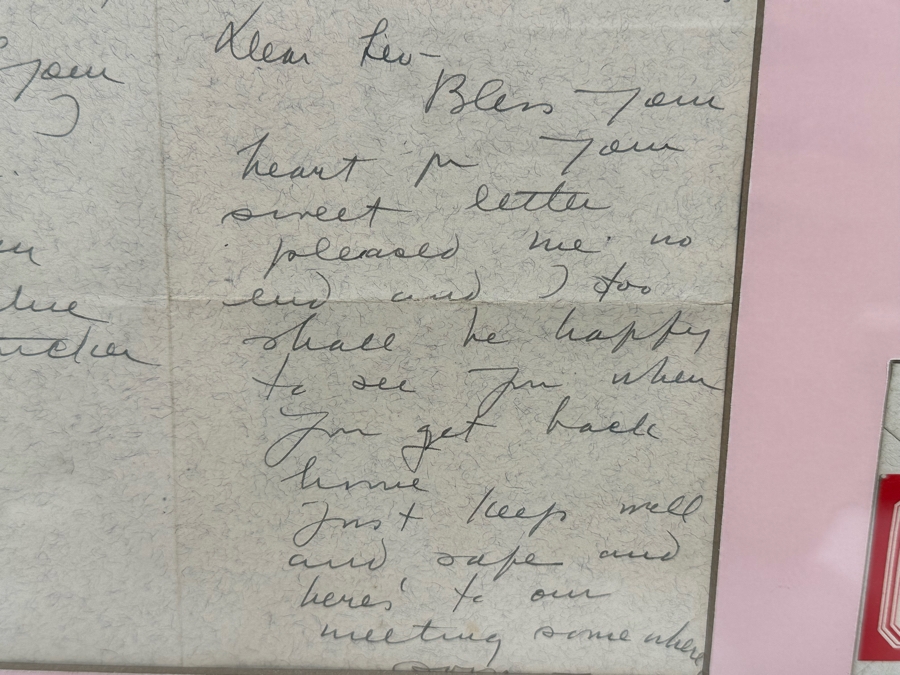 Handwritten Signed Letter From Sophie Tucker Dated 1945 With Photograph Framed 22.5 X 26.5 [Photo 10]