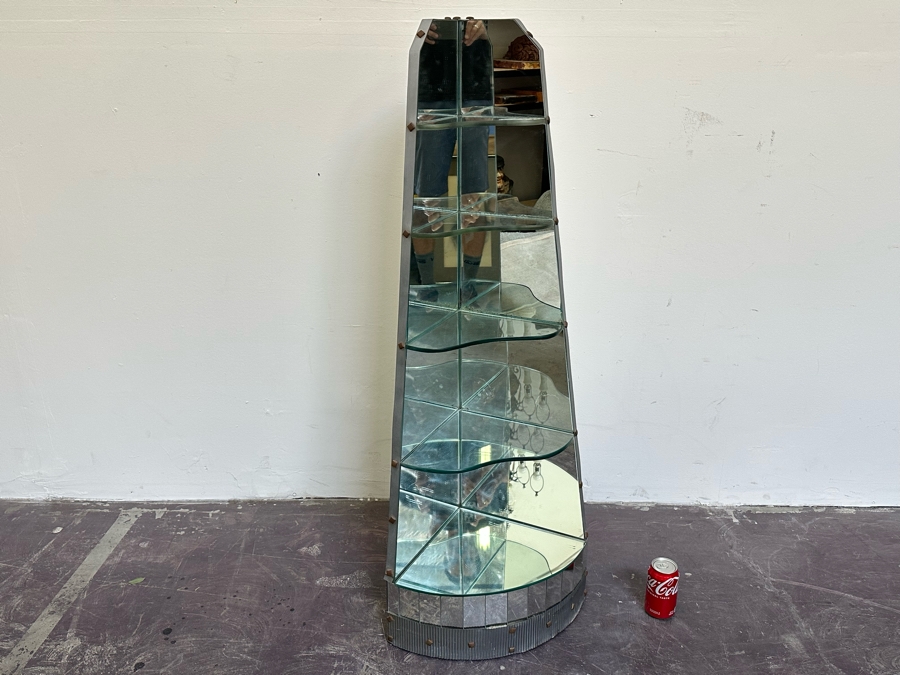 Art Deco Mirrored Corner Etagere Display Shelving [Photo 5]