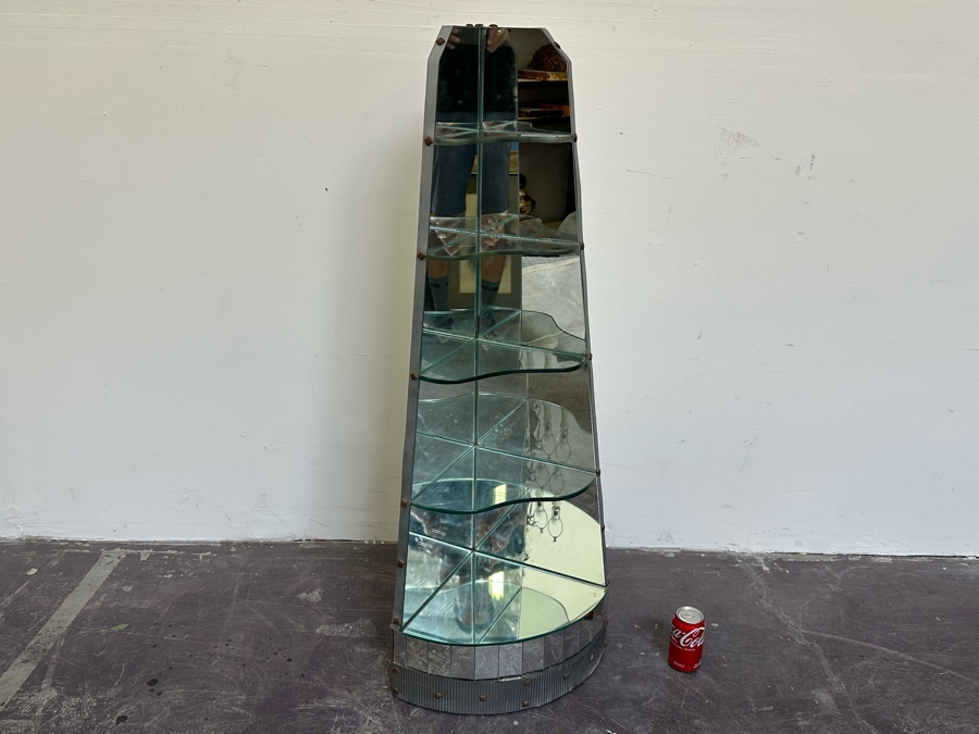 Art Deco Mirrored Corner Etagere Display Shelving [Photo 4]