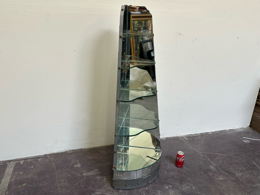 Art Deco Mirrored Corner Etagere Display Shelving [Photo 6]