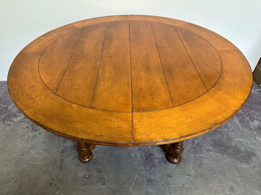 Stunning Baker Furniture (Milling Road) Solid Wood Cotswold Formal Dining Table With Two Leaves 54W X 54D X 29.5H Each Leaf Is 20' Estimate $2,000 [Photo 6]