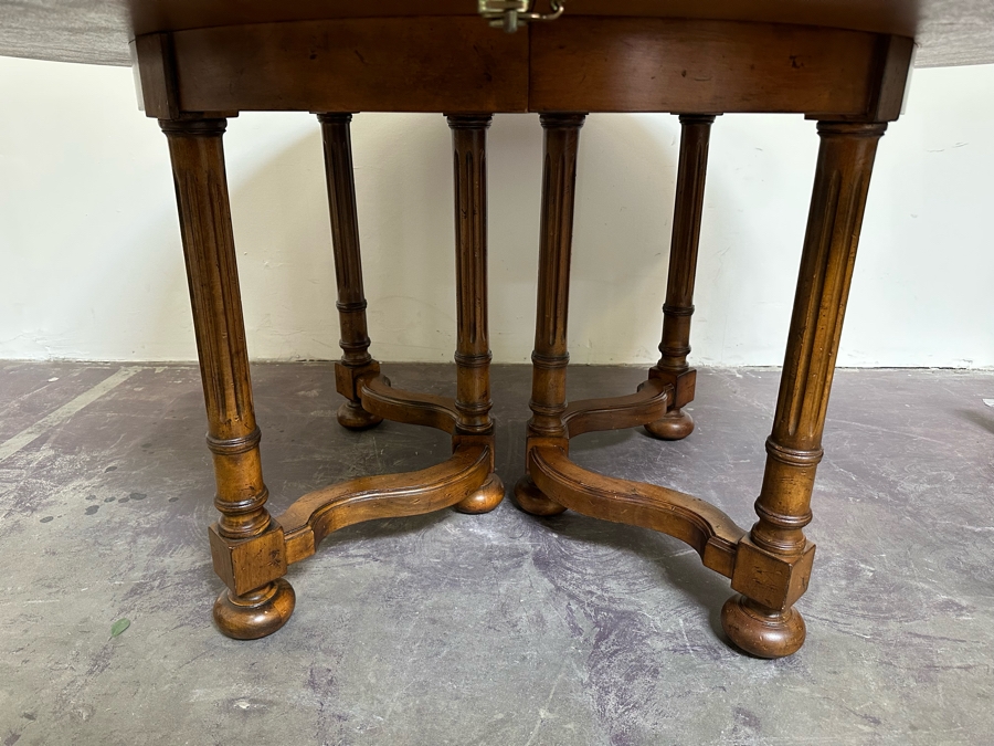 Stunning Baker Furniture (Milling Road) Solid Wood Cotswold Formal Dining Table With Two Leaves 54W X 54D X 29.5H Each Leaf Is 20' Estimate $2,000 [Photo 8]