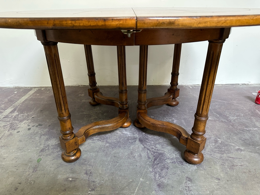 Stunning Baker Furniture (Milling Road) Solid Wood Cotswold Formal Dining Table With Two Leaves 54W X 54D X 29.5H Each Leaf Is 20' Estimate $2,000 [Photo 7]