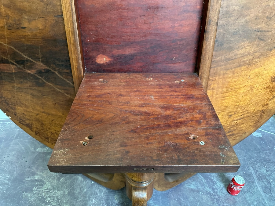 Stunning Antique Hand Carved Wooden Tripod Tilt Top Table See Photos For Details 57.5R X 30H Estimate $2,500 [Photo 15]