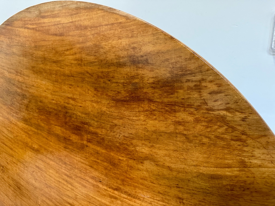 Stunning Antique Hand Carved Wooden Tripod Tilt Top Table See Photos For Details 57.5R X 30H Estimate $2,500 [Photo 6]